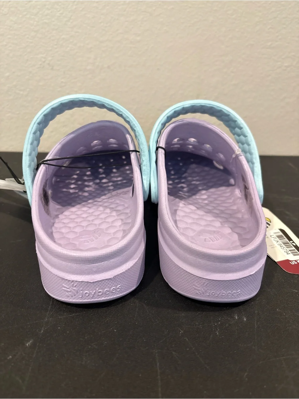 NEW Joybees Big Kids Dylan Slip-On Clogs Crocs EVA Sky Blue/Lilac Purple Sz 2